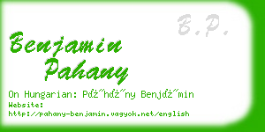 benjamin pahany business card